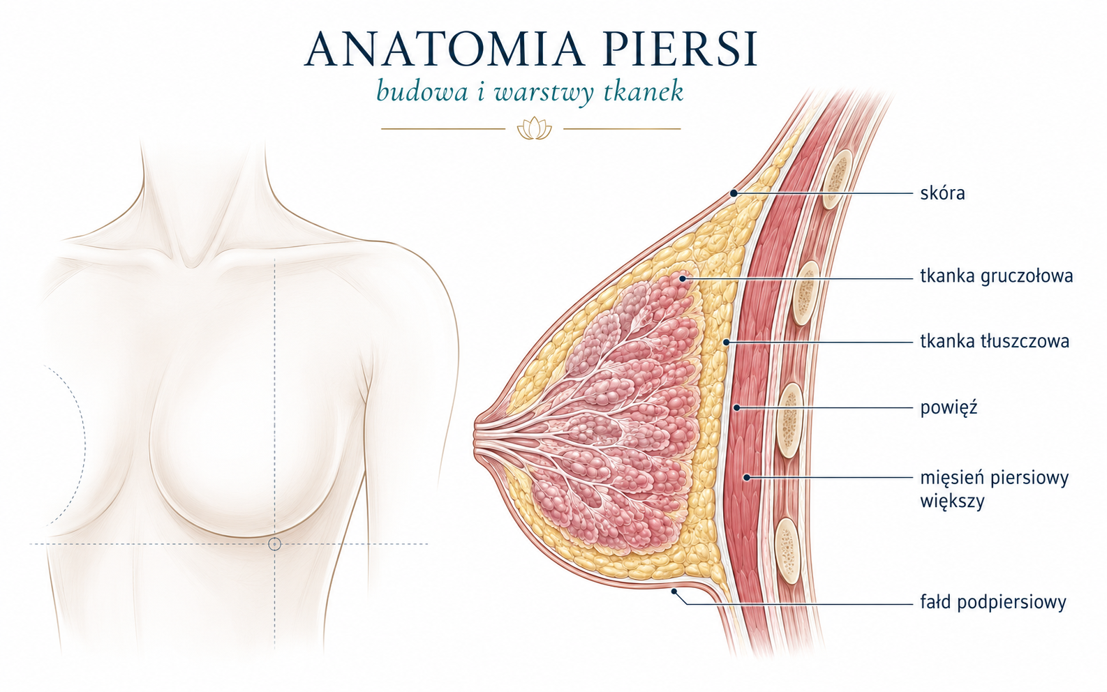 Schemat anatomii piersi